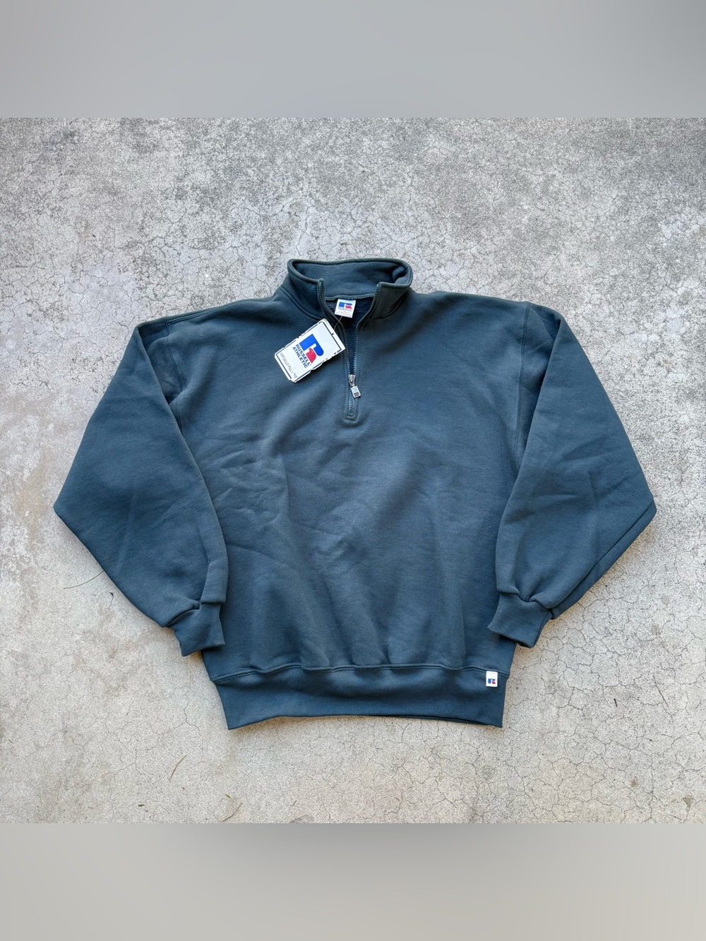 Russell Athletic Men's Charcoal Quarter-Zip Pullover Sweatshirt